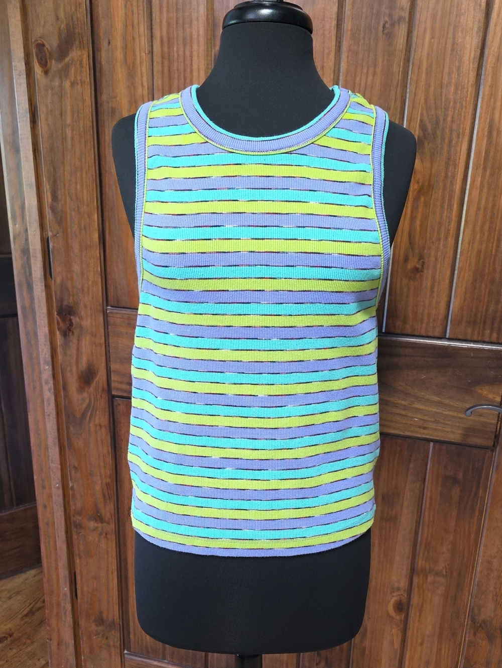 Anthropologie Ribbed Racer Striped Tank Top - Size L